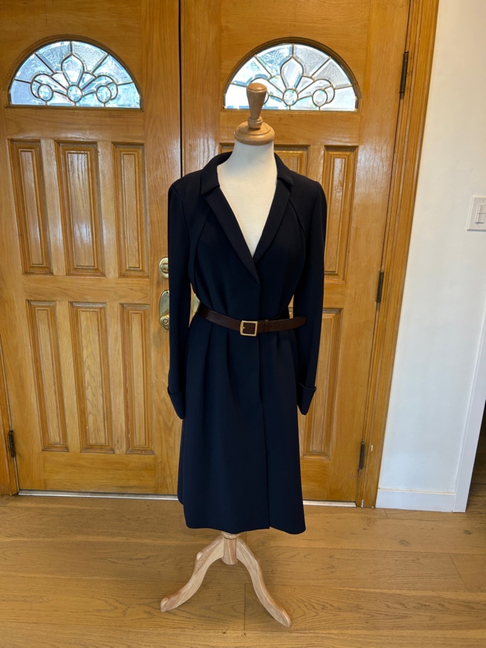 Giorgio Armani Navy Long Sleeve Shirt Dress